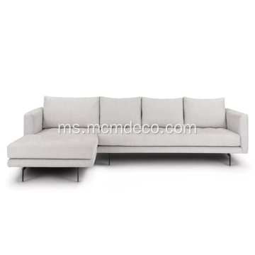 Sofa Bahagian Kubah Putih Kain Putih Kelapa Kaki
